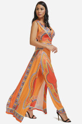 Combinaison de fête à col en V profond